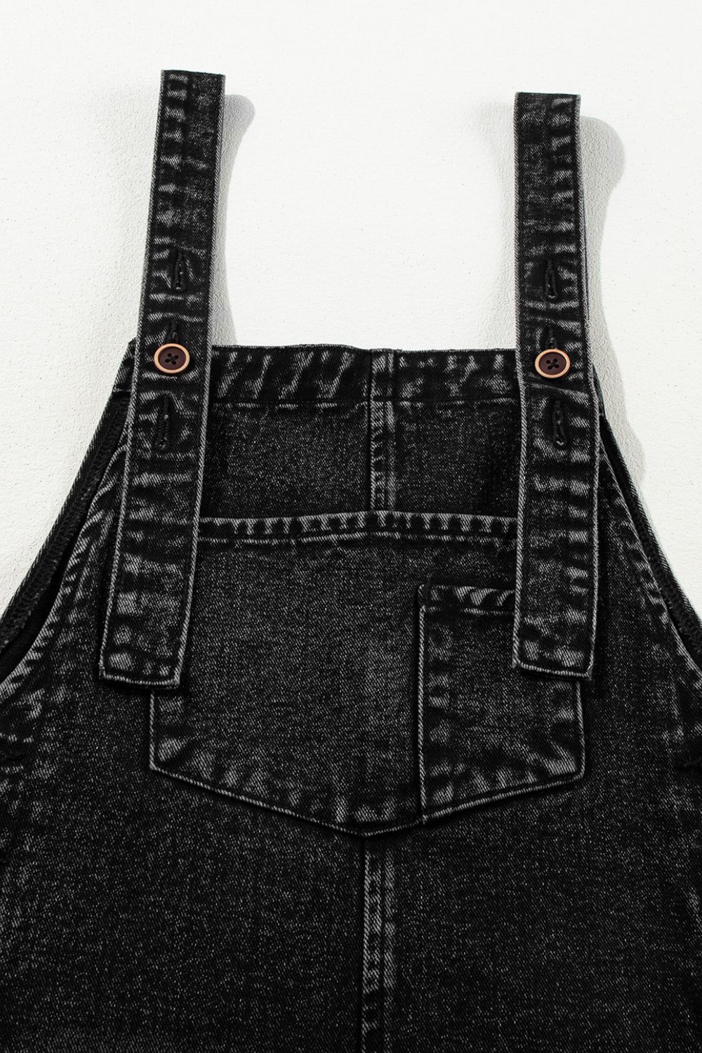 Distressed Wide Strap Denim Overalls