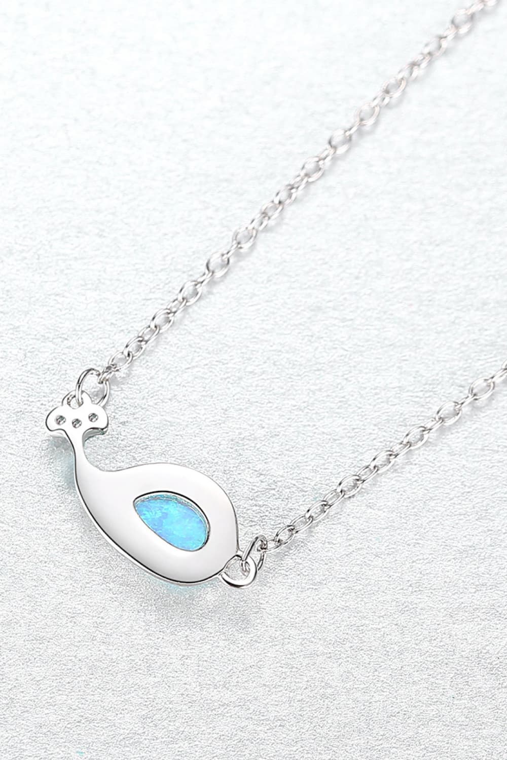 Opal Dolphin 925 Sterling Silver Necklace